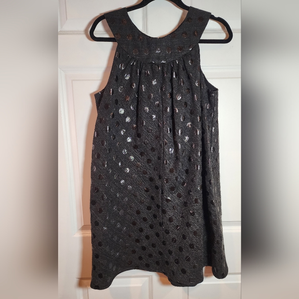 Corey Lynn Calter Black Wool Blend Polka Dot Halter Zip Back Mini Dress Size 8